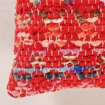 Handmade Red Abstract Pattern Pillow Case 20"x12" - Image 4