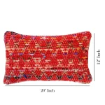 Handmade Red Abstract Pattern Pillow Case 20"x12" - Image 6