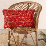 Handmade Red Abstract Pattern Pillow Case 20"x12"