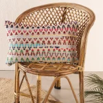 Home Sofa Decor Rug Pillow Cover Beige Zig Zag Pattern