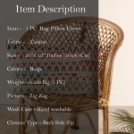 Home Sofa Decor Rug Pillow Cover Beige Zig Zag Pattern - Image 7