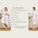 Luxury Purple Tie Dye Print Beach Short Caftan Dress - Image 8