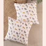 Set of 2 Pc Handmade Block Print Cushion Cover Animal Print - Image 2