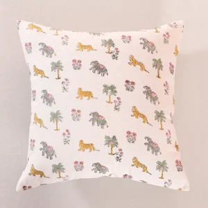 Set of 2 Pc Handmade Block Print Cushion Cover Animal Print - Image 3