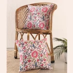 Traditional Hand Block Floral Print Canvas Cushion Cover
