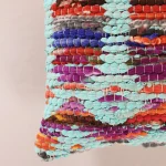 Turquoise Abstract Rug Pillow Cover 20"x12" - Image 4