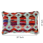 Turquoise Abstract Rug Pillow Cover 20"x12" - Image 6