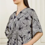 Women's Nightwear Blue Floral Print Caftan Dress - Image 7