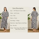 Women's Nightwear Blue Floral Print Caftan Dress - Image 9