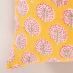 Yellow Tree Print Canvas Fabric Cushion Cover - Image 5
