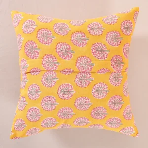 Yellow Tree Print Canvas Fabric Cushion Cover - Image 4
