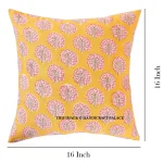 Yellow Tree Print Canvas Fabric Cushion Cover - Image 6