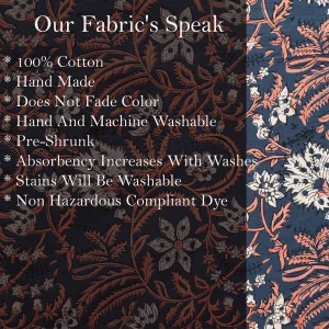 100% Cotton Fabric By Yard Blue Hand Block Print fabric - Image 6