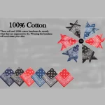 Indian Hand Block Print Cotton Bandana Scarf - Image 4