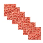 16" Cotton Napkins Wedding Table Top Red Bird Print - Image 2
