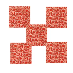 16" Cotton Napkins Wedding Table Top Red Bird Print - Image 3