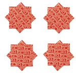 16" Cotton Napkins Wedding Table Top Red Bird Print - Image 4