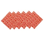 16" Cotton Napkins Wedding Table Top Red Bird Print - Image 5