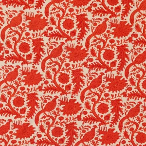 16" Cotton Napkins Wedding Table Top Red Bird Print - Image 7