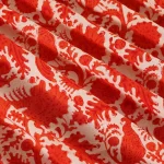 16" Cotton Napkins Wedding Table Top Red Bird Print - Image 8