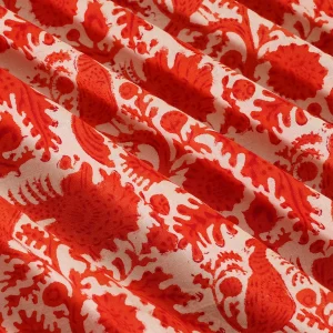 16" Cotton Napkins Wedding Table Top Red Bird Print - Image 8