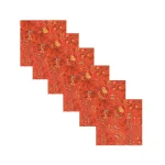 16" Orange Floral Printed Cotton Fabric Napkins - Image 5