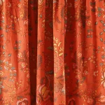16" Orange Floral Printed Cotton Fabric Napkins - Image 11