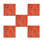 16" Orange Floral Printed Cotton Fabric Napkins - Image 4