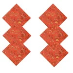 16" Orange Floral Printed Cotton Fabric Napkins - Image 8