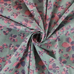 20" Hand Block Print Cotton Fabric Green Floral Napkins - Image 10