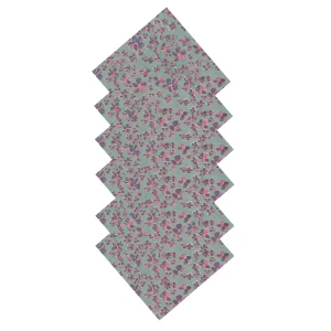 20" Hand Block Print Cotton Fabric Green Floral Napkins - Image 5