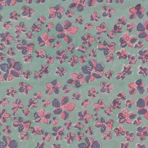 20" Hand Block Print Cotton Fabric Green Floral Napkins - Image 7