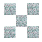 20" Teal Blue Dinner Fabric Napkins Floral Print - Image 2