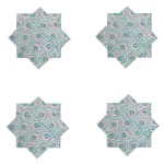 20" Teal Blue Dinner Fabric Napkins Floral Print - Image 3