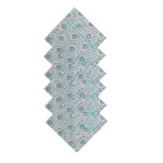 20" Teal Blue Dinner Fabric Napkins Floral Print - Image 4