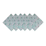 20" Teal Blue Dinner Fabric Napkins Floral Print - Image 5