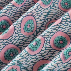 20" Teal Blue Dinner Fabric Napkins Floral Print - Image 10