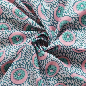 20" Teal Blue Dinner Fabric Napkins Floral Print - Image 8