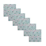 20" Teal Blue Dinner Fabric Napkins Floral Print - Image 7