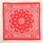 20"x20" Inch Retro Paisley Scarf Women Red Bandana - Image 2