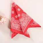 20"x20" Inch Retro Paisley Scarf Women Red Bandana - Image 4