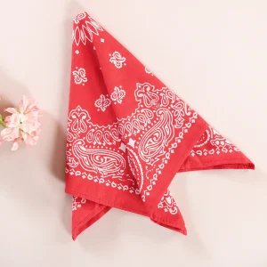 20"x20" Inch Retro Paisley Scarf Women Red Bandana - Image 4