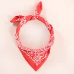 20"x20" Inch Retro Paisley Scarf Women Red Bandana - Image 3