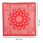 20"x20" Inch Retro Paisley Scarf Women Red Bandana - Image 6