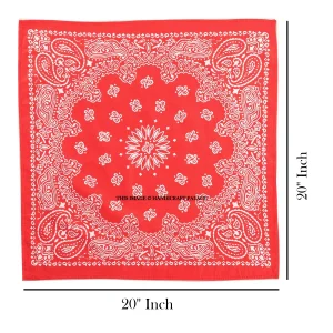 20"x20" Inch Retro Paisley Scarf Women Red Bandana - Image 6