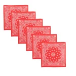 20"x20" Inch Retro Paisley Scarf Women Red Bandana
