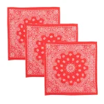20"x20" Inch Retro Paisley Scarf Women Red Bandana - Image 7