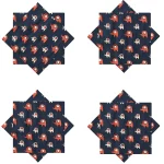 24 PC Set Blue Elephant Hand Block Print Cotton Napkins - Image 5