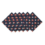 24 PC Set Blue Elephant Hand Block Print Cotton Napkins - Image 4