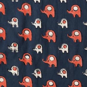 24 PC Set Blue Elephant Hand Block Print Cotton Napkins - Image 7